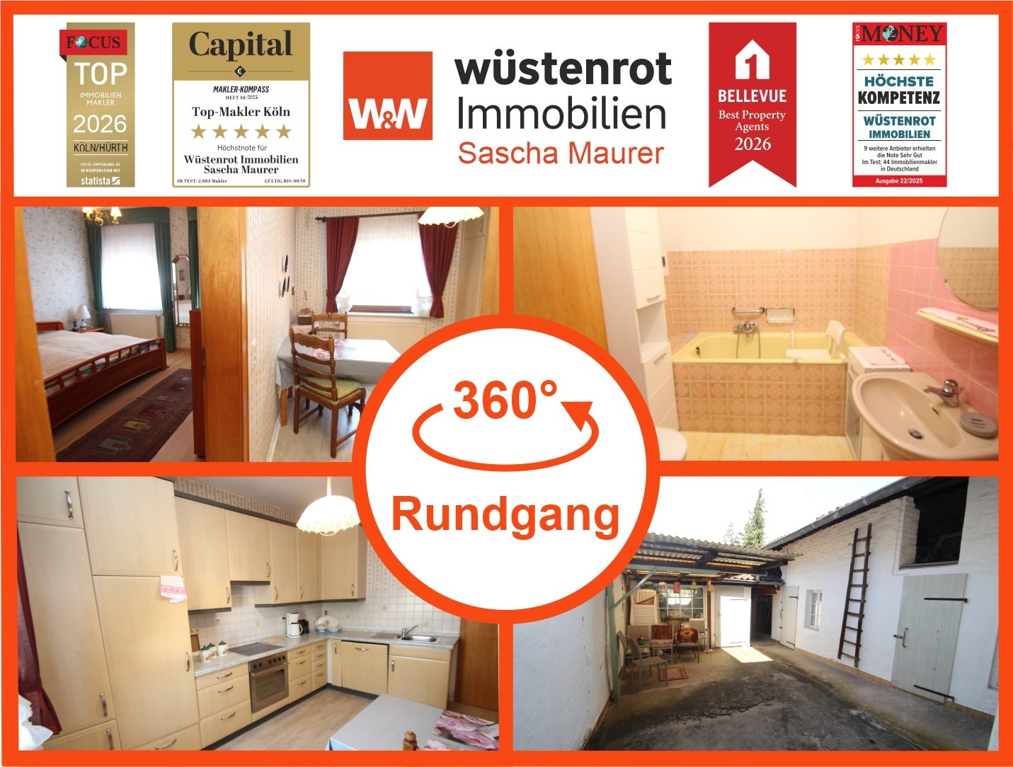 Immobilienangebot - Bonn - Alle - Mit 3D: Reihenmittelhaus mit viel Potenzial, 8 Zimmern & ca. 400 m² Grundstück in Bonn-Lannesdorf