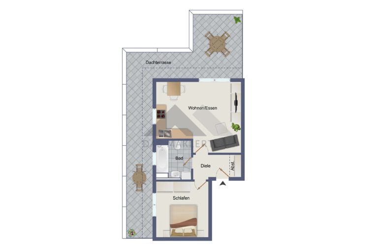 Immobilienangebot - Augsburg - Alle - Augsburg von oben – gemütliche Dachgeschosswohnung mit besonderem Charme
