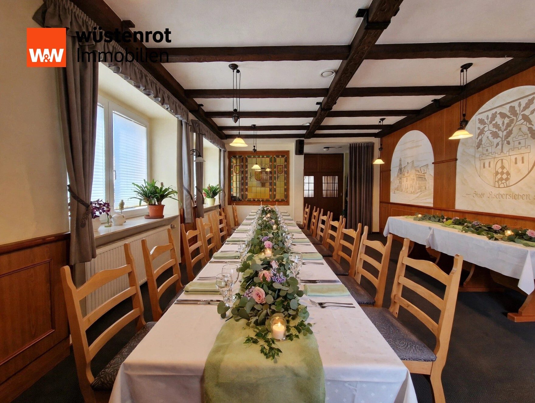 Immobilienangebot - Aschersleben - Alle - Aschersleben- Hotel + Gastro + Chefwohnung mit Balkon & eigenem privaten Pool- Hof, sofortiger Start möglich