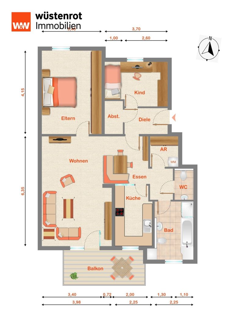 Immobilienangebot - Hersbruck - Alle - "Heiß begehrt"  Wohnung in gepflegter Citylage, 3,5 Zimmer, ca. 83 m², Balkon, Aufzug, TG-Stellplatz