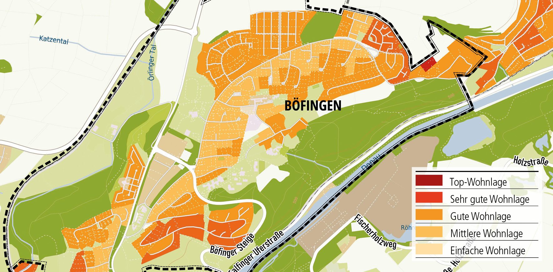 Wohnlagenkarte-2025_Böfingen_Tentschert Immobilien Ulm