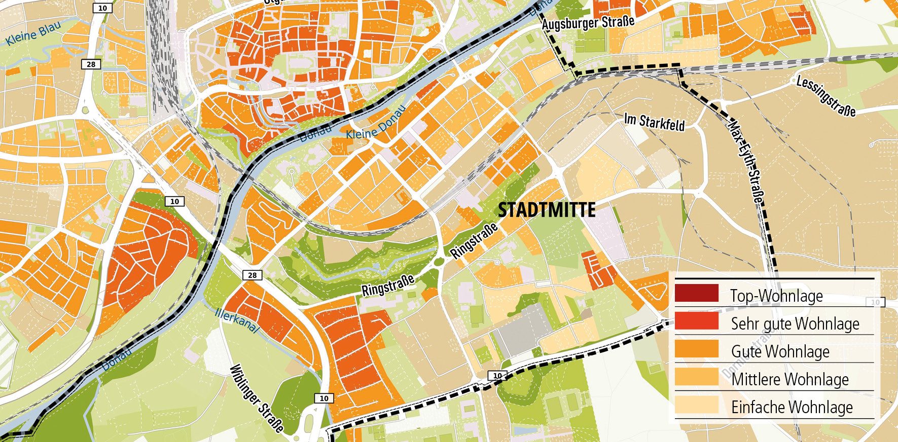 Wohnlagenkarte-2025_NU-Stadtmitte_Tentschert Immobilien Ulm
