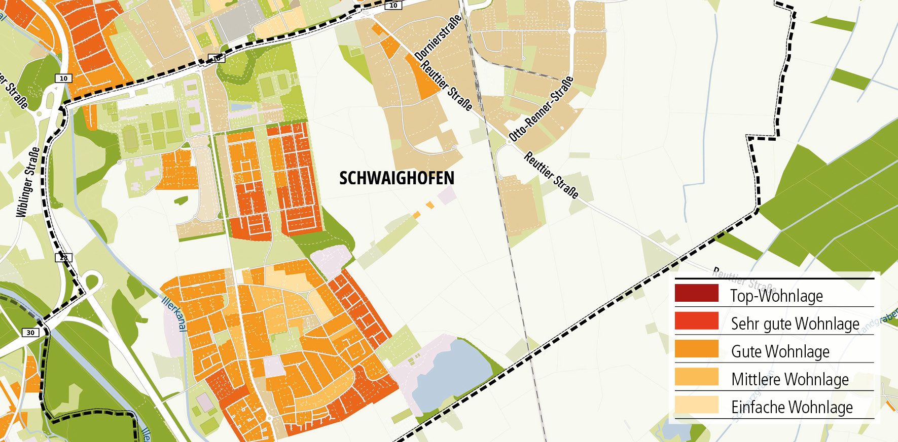 Wohnlagenkarte-2025_NU-Süd-West_Tentschert Immobilien Ulm
