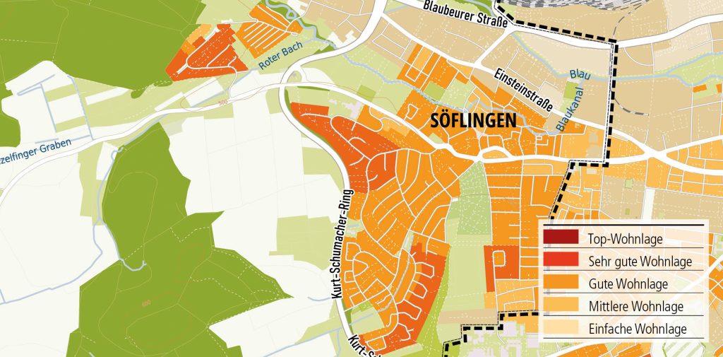 Wohnlagenkarte-2025_Söflingen_Tentschert Immobilien Ulm