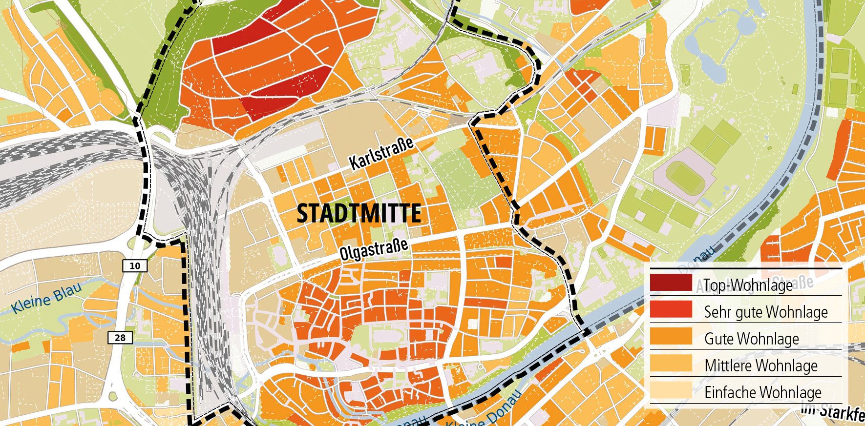 Wohnlagenkarte-2025_UL-Stadtmitte_Tentschert Immobilien Ulm