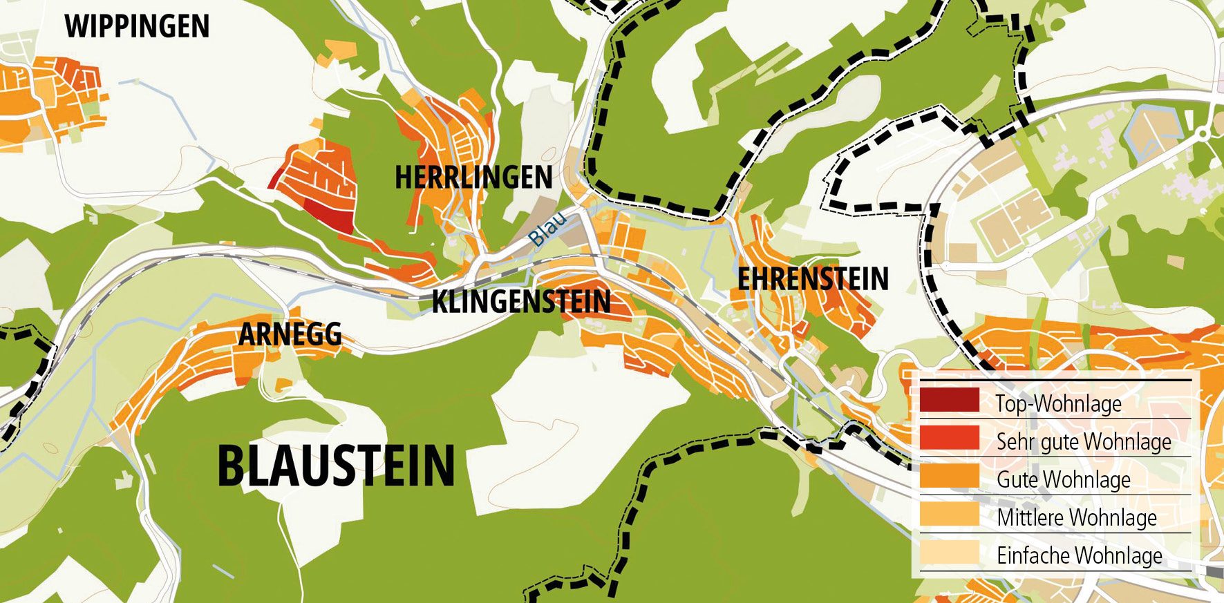Wohnlagenkarte-2025_Blaustein_Tentschert Immobilien Ulm