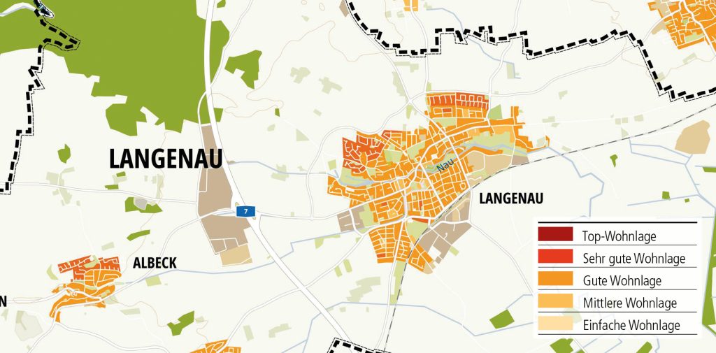 Wohnlagenkarte-2025_Langenau_Tentschert Immobilien Ulm