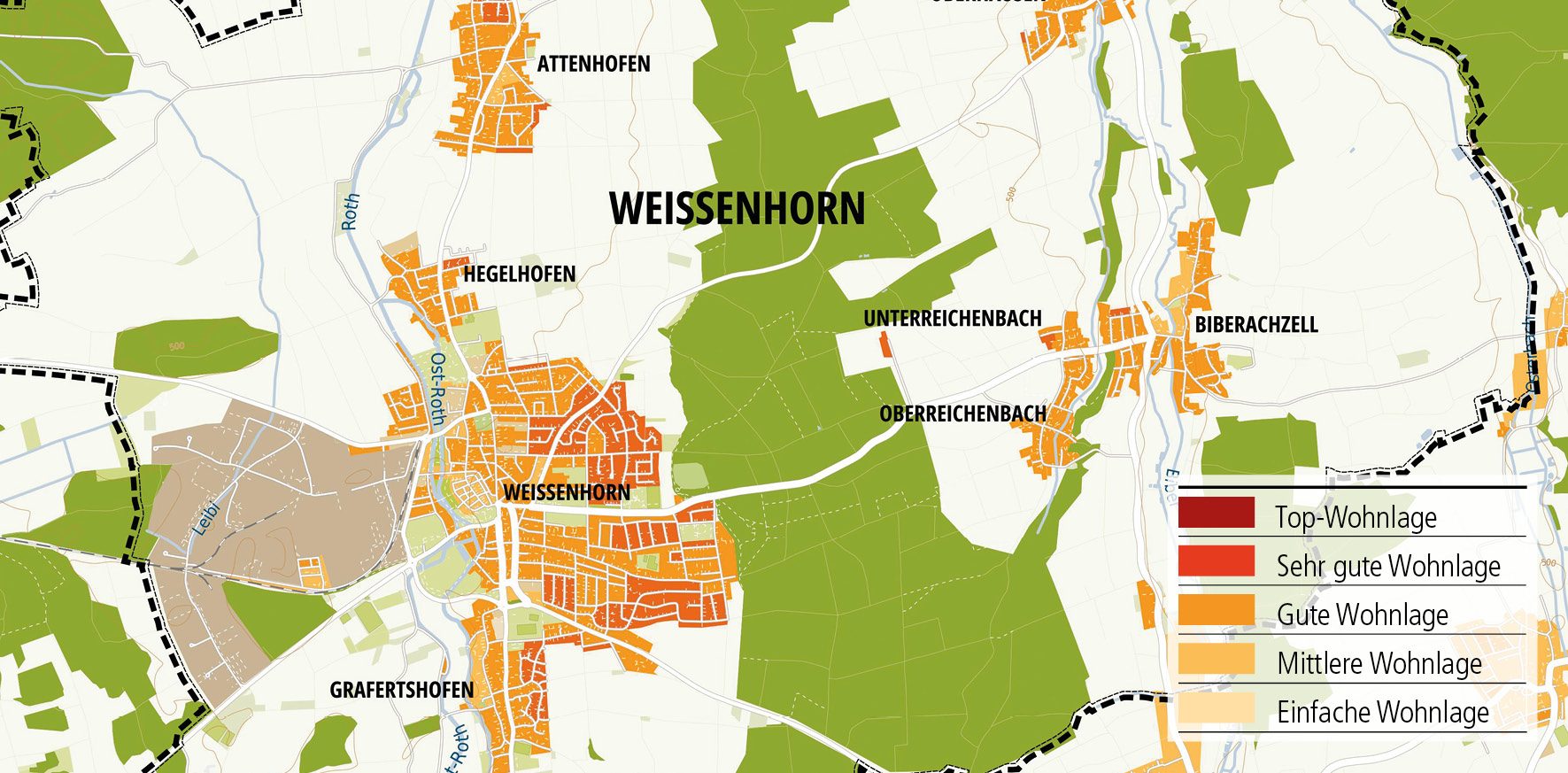 Wohnlagenkarte-2025_Weissenhorn_Tentschert Immobilien Ulm