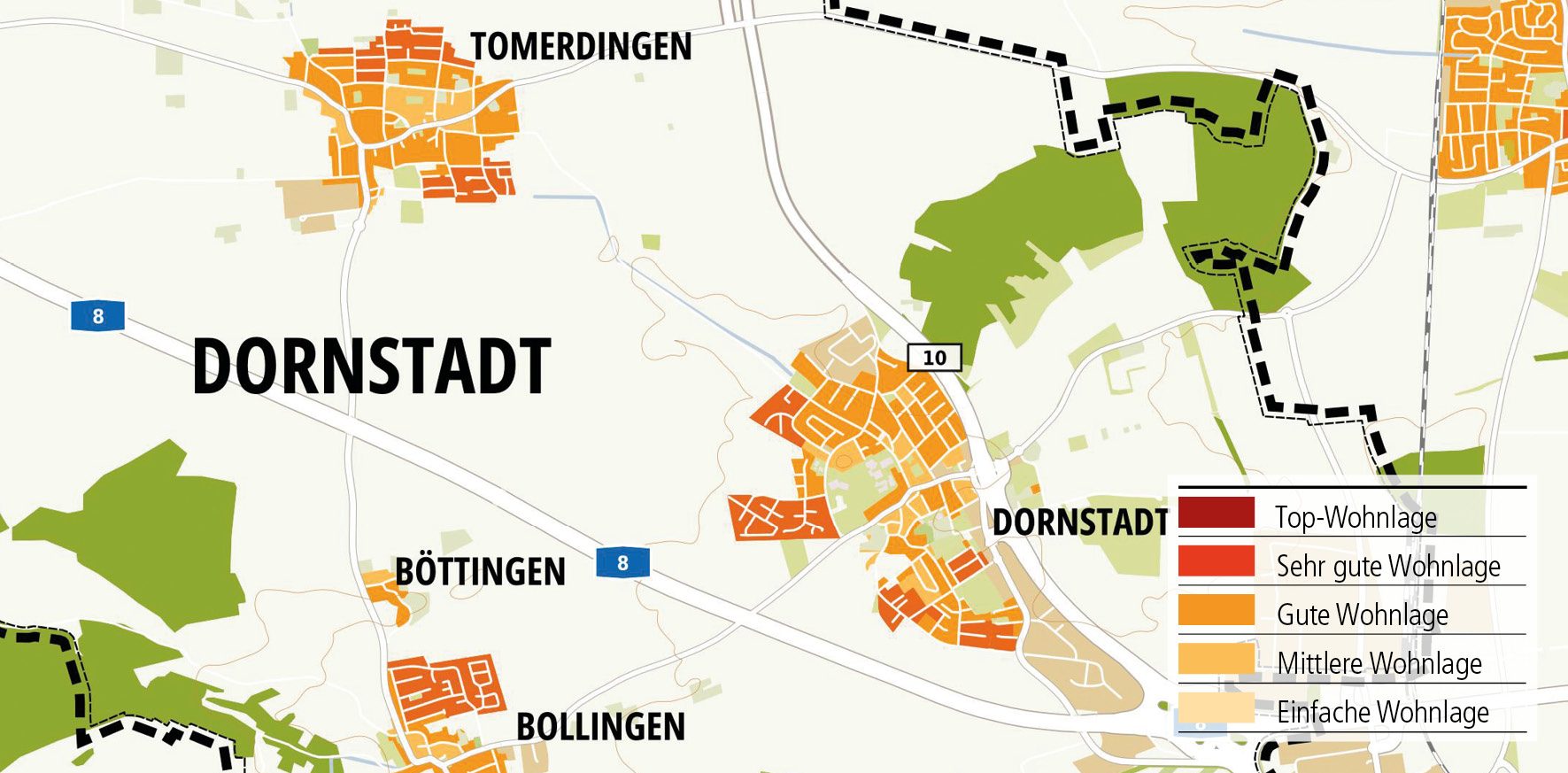 Wohnlagenkarte-2025_Dornstadt_Tentschert Immobilien Ulm