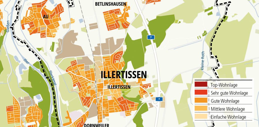 Wohnlagenkarte-2025_Illertissen-Tentschert Immobilien Ulm