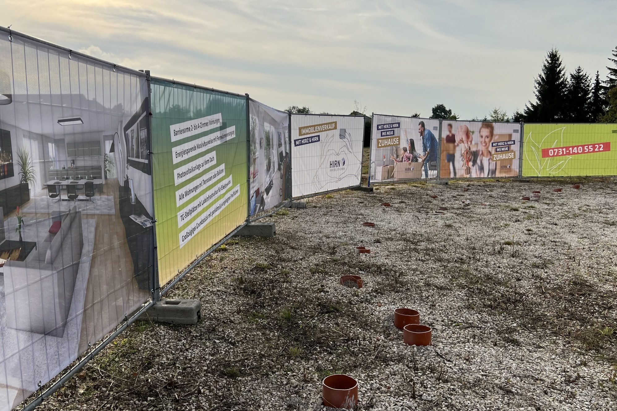 Baustelle Neubauprojekt Wohnen im Park Langenau