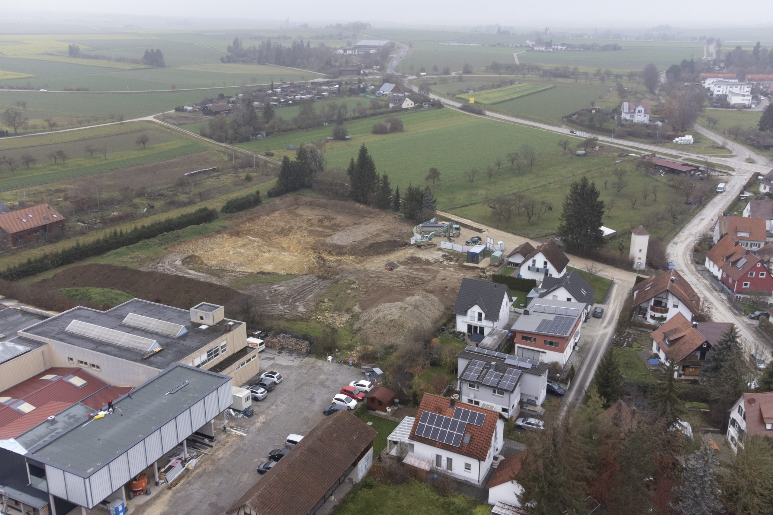 Baustelle Neubauprojekt Wohnen im Park Langenau