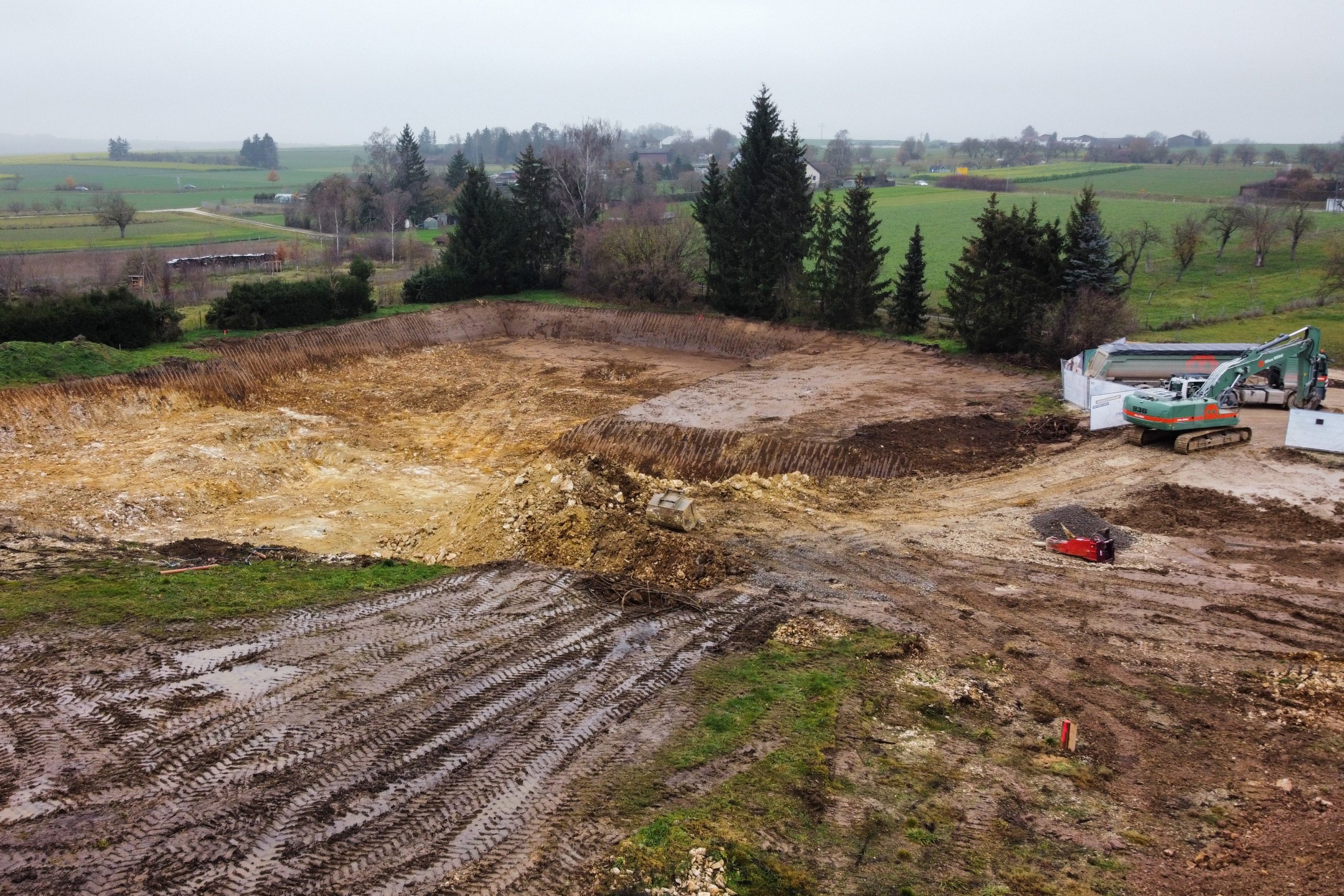 Baustelle Neubauprojekt Wohnen im Park Langenau