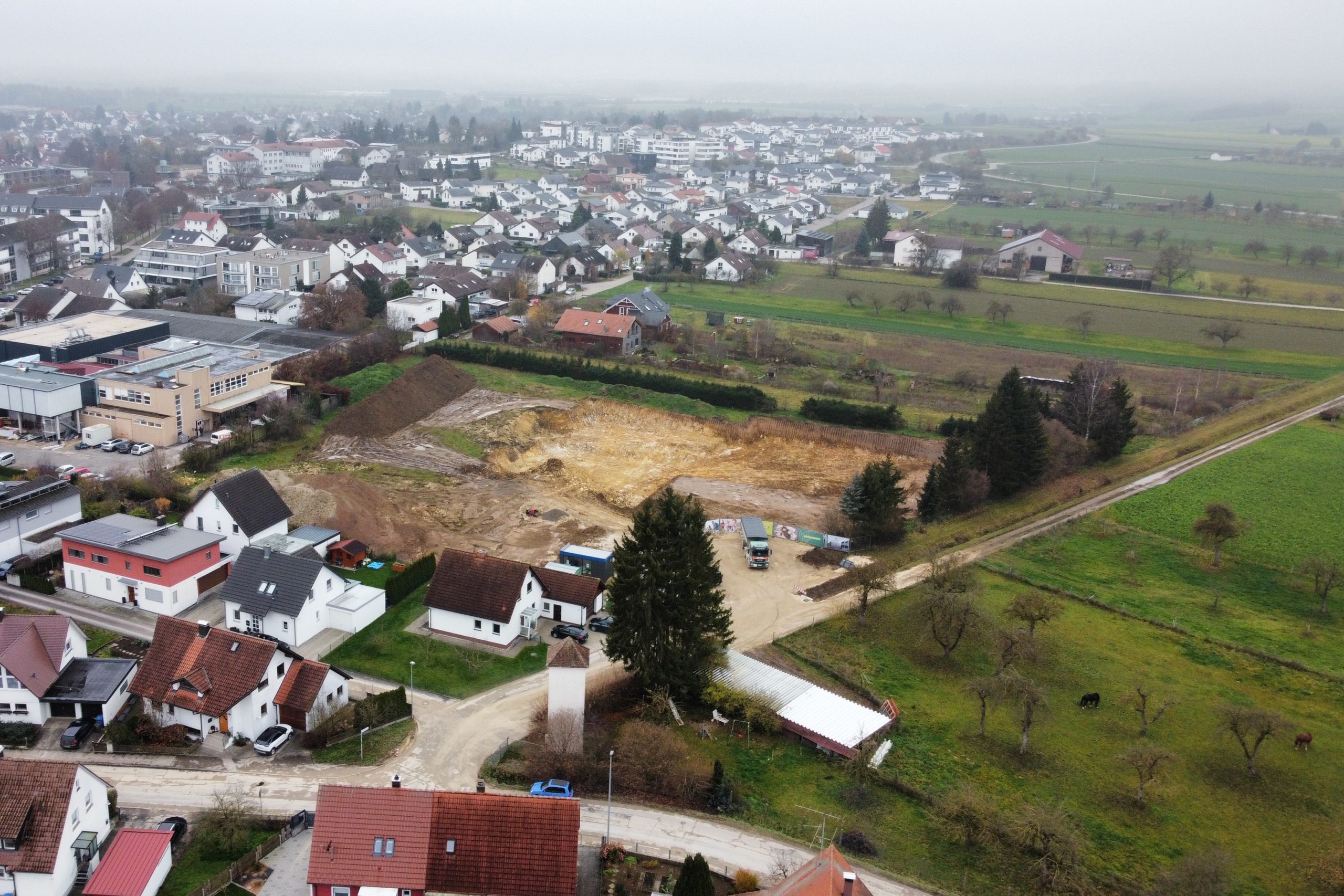Baustelle Neubauprojekt Wohnen im Park Langenau