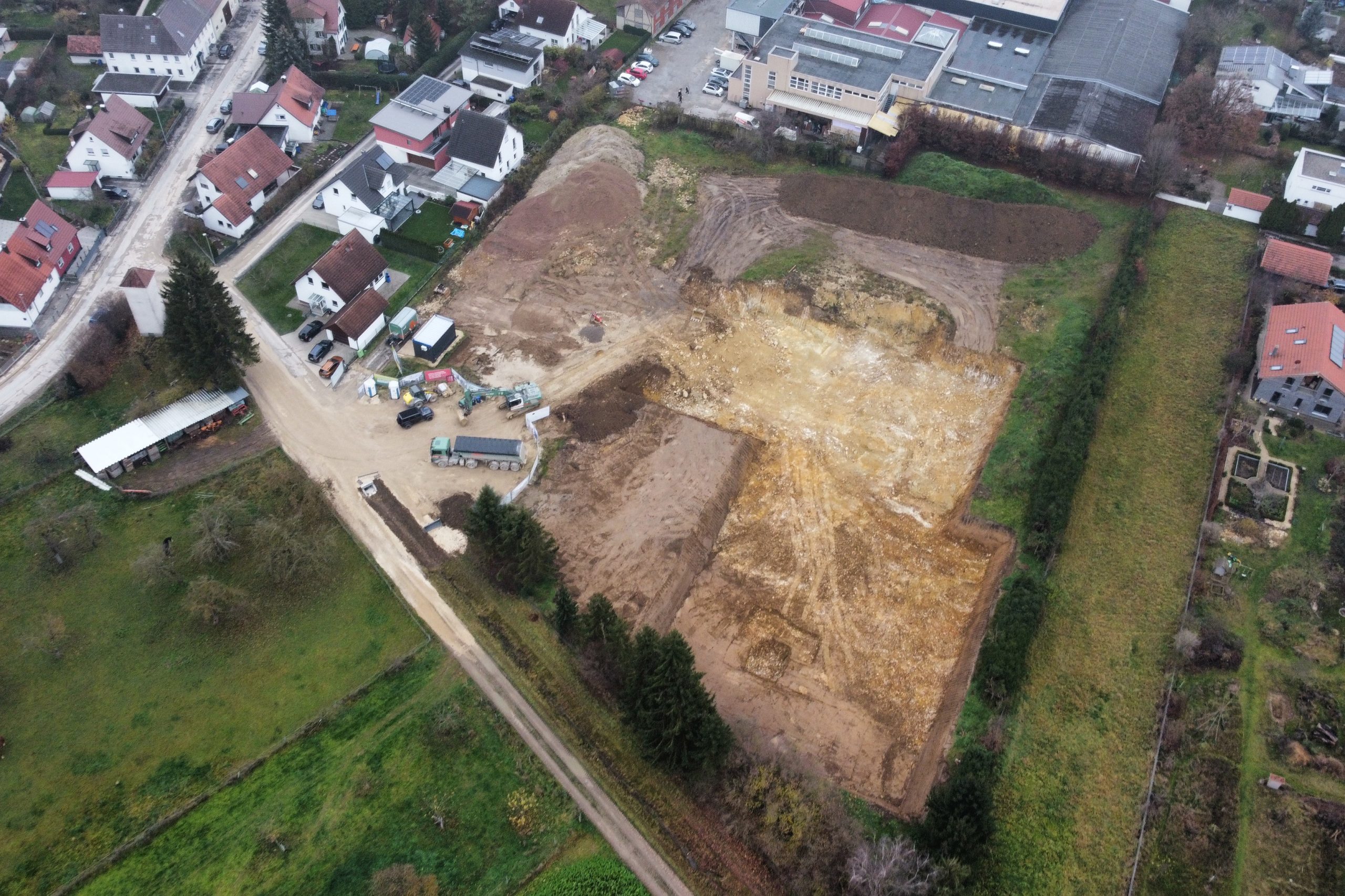 Baustelle Neubauprojekt Wohnen im Park Langenau