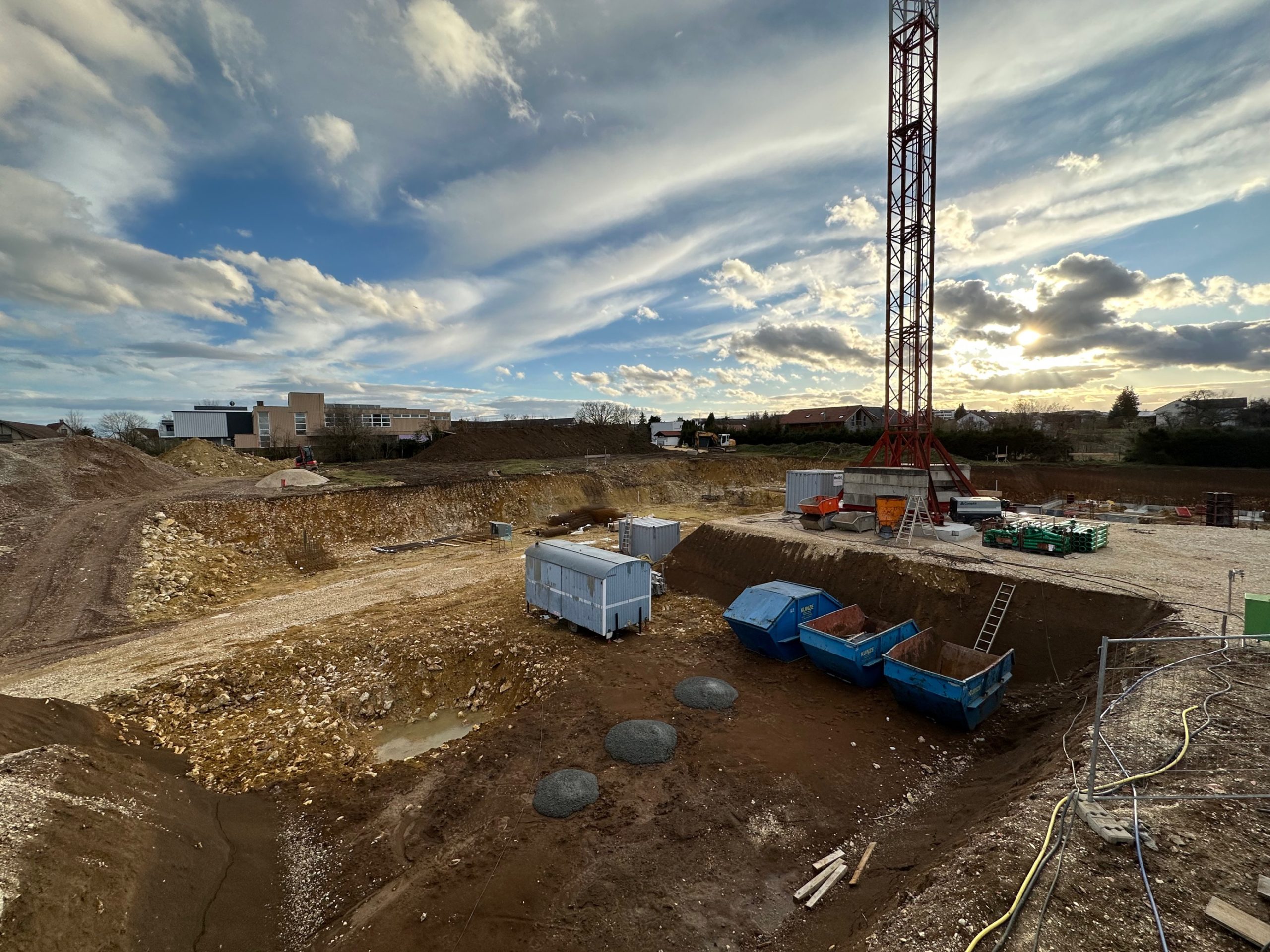 Baustelle Neubauprojekt Wohnen im Park Langenau