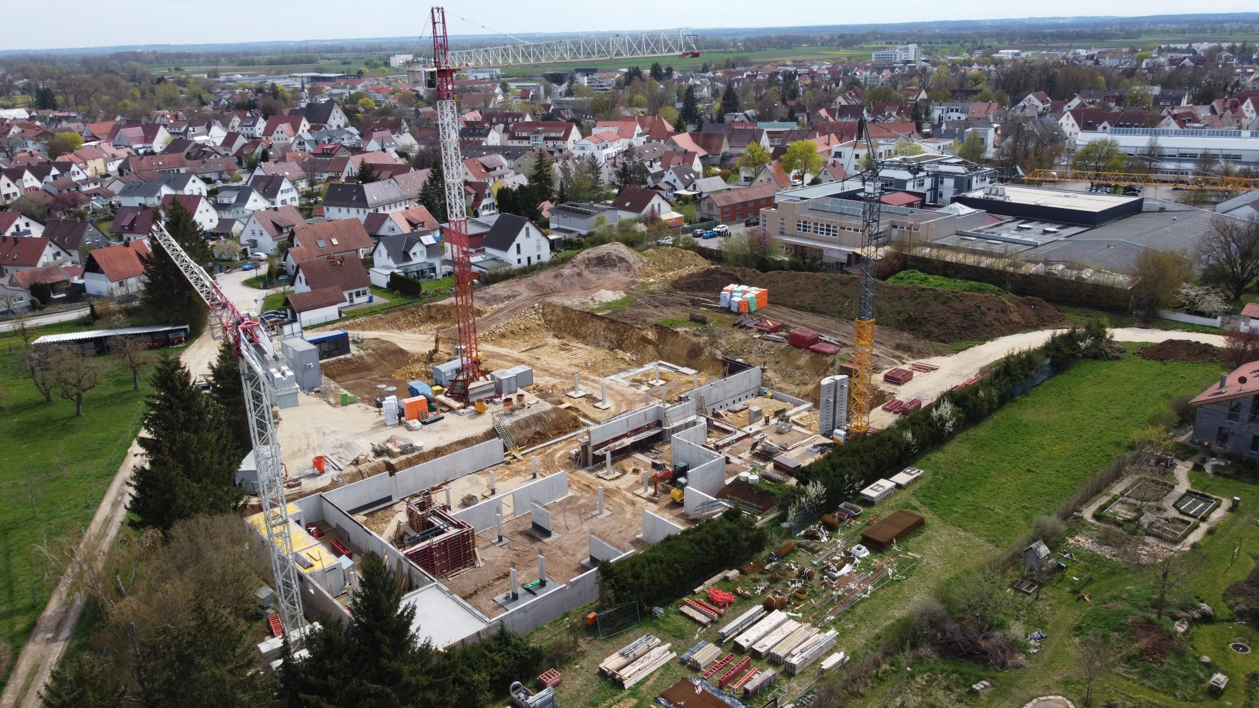 Baustelle Neubauprojekt Wohnen im Park Langenau