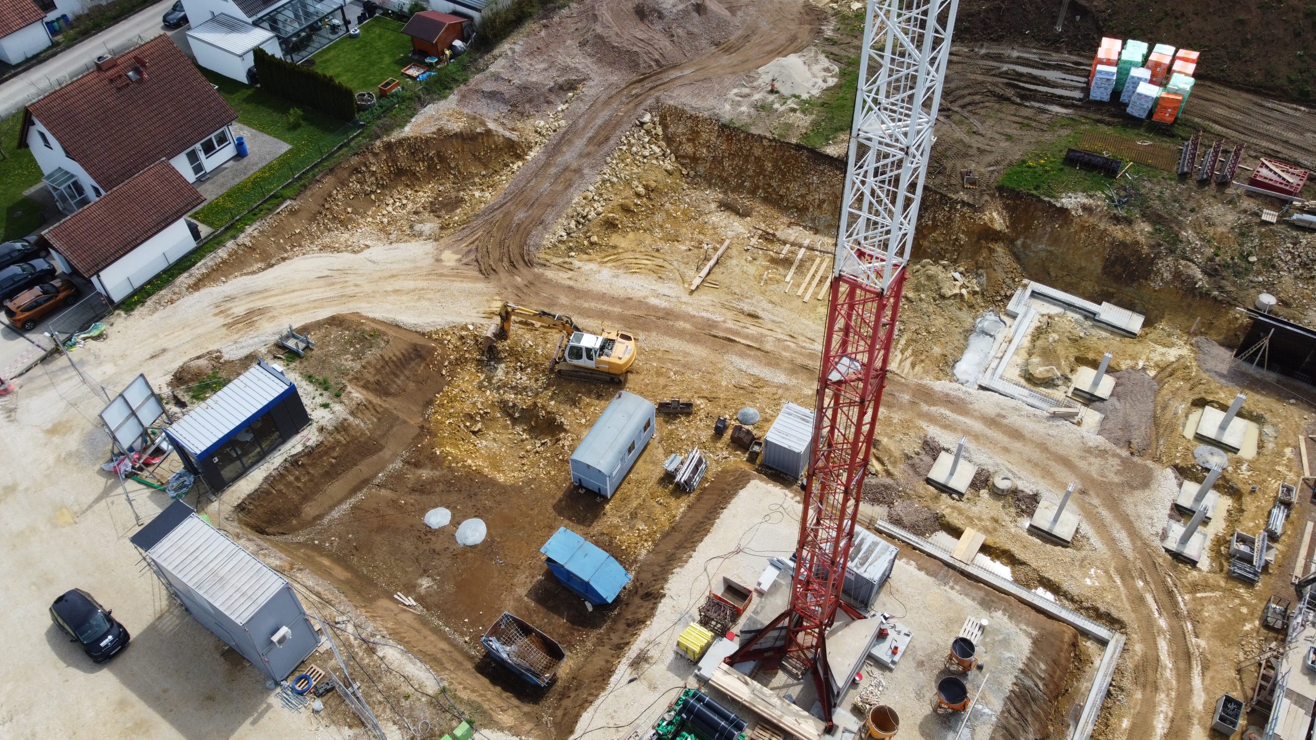 Baustelle Neubauprojekt Wohnen im Park Langenau