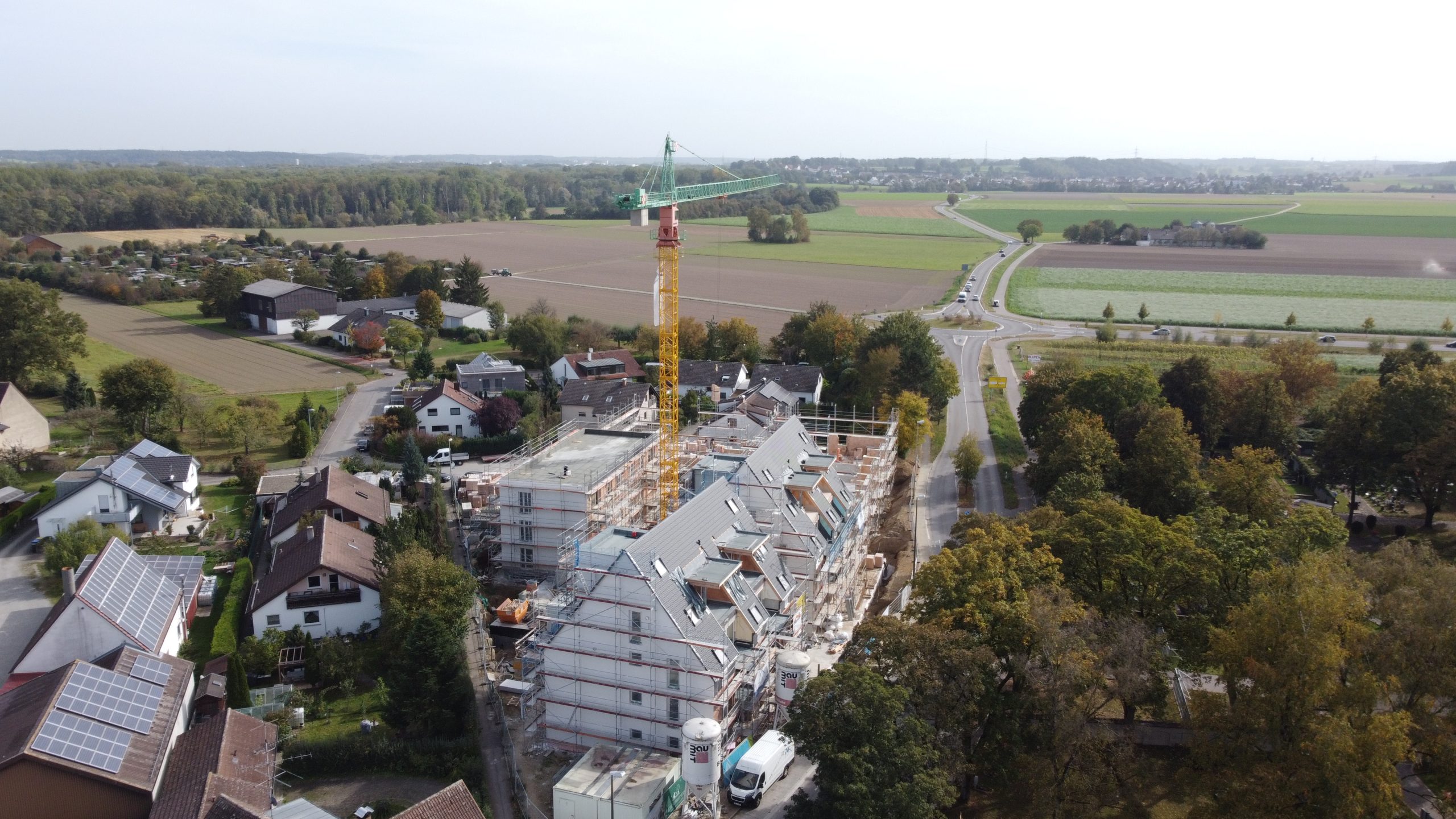 Luftansicht auf das Neubauprojekt Alte Schreinerei