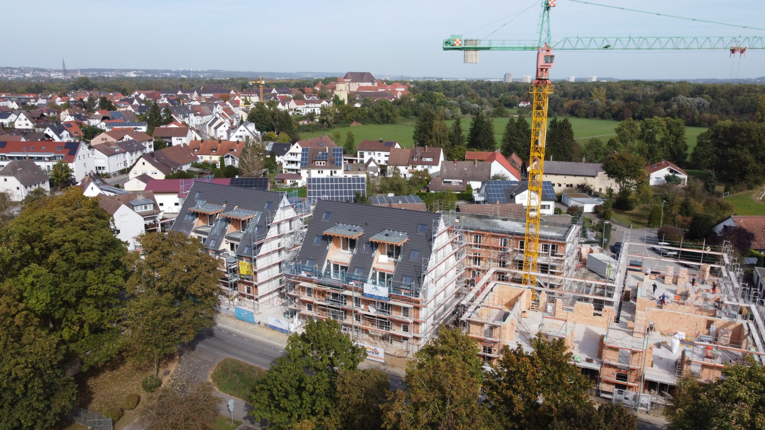 Luftansicht auf das Neubauprojekt Alte Schreinerei