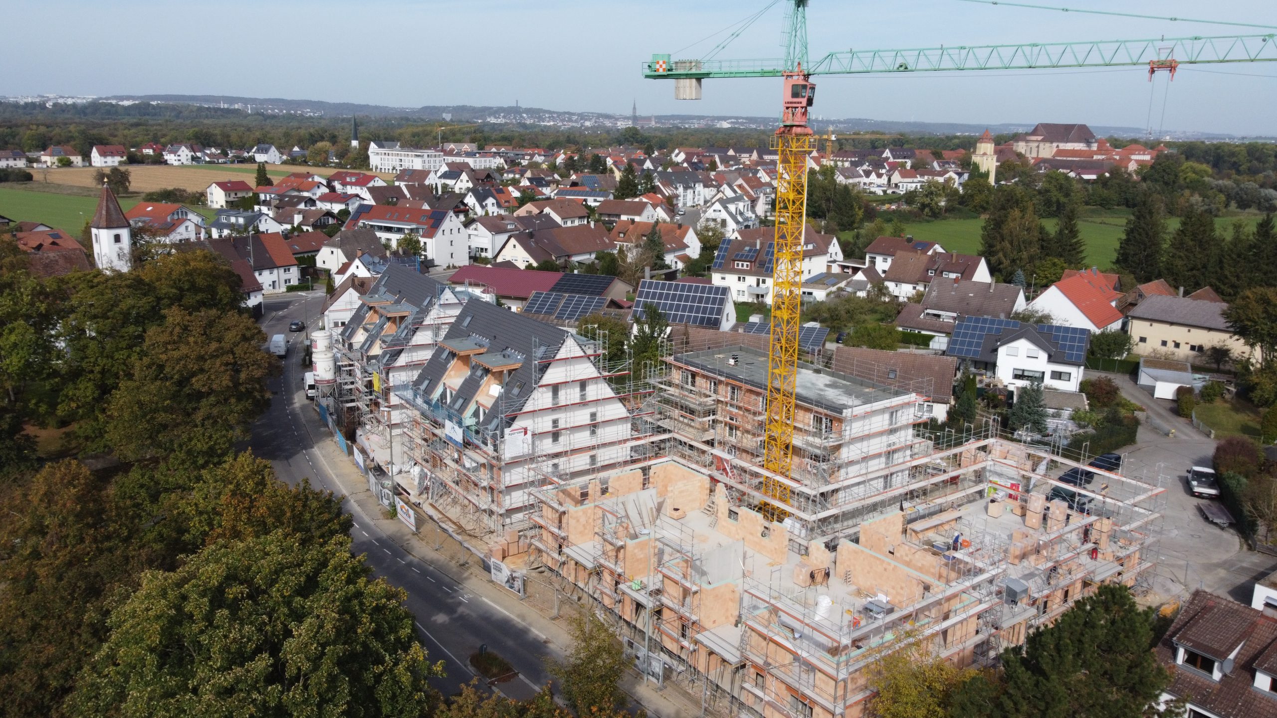 Luftansicht auf das Neubauprojekt Alte Schreinerei