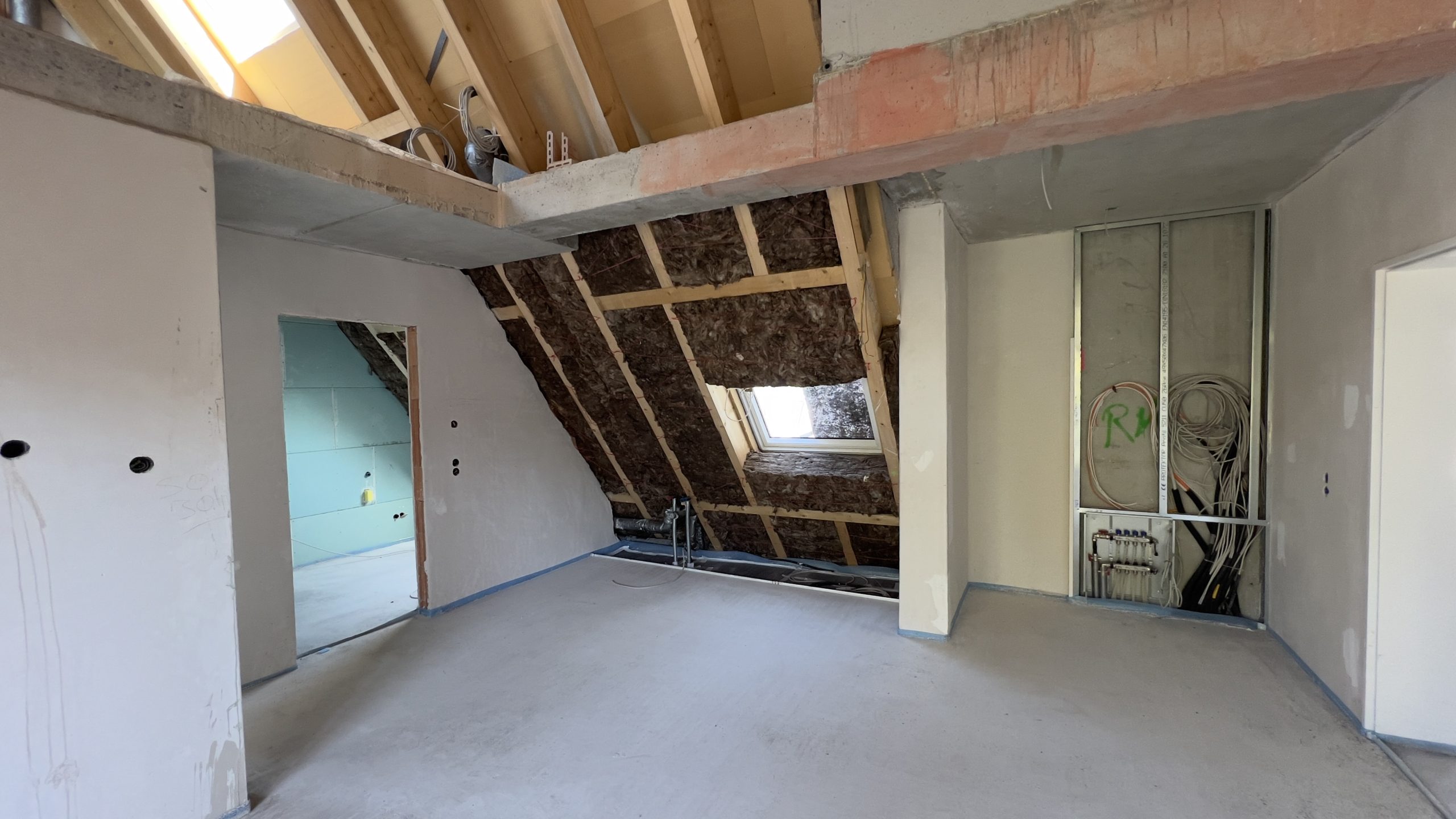 Innenaufnahme des Neubauprojekts Alte Schreinerei während dem Bau