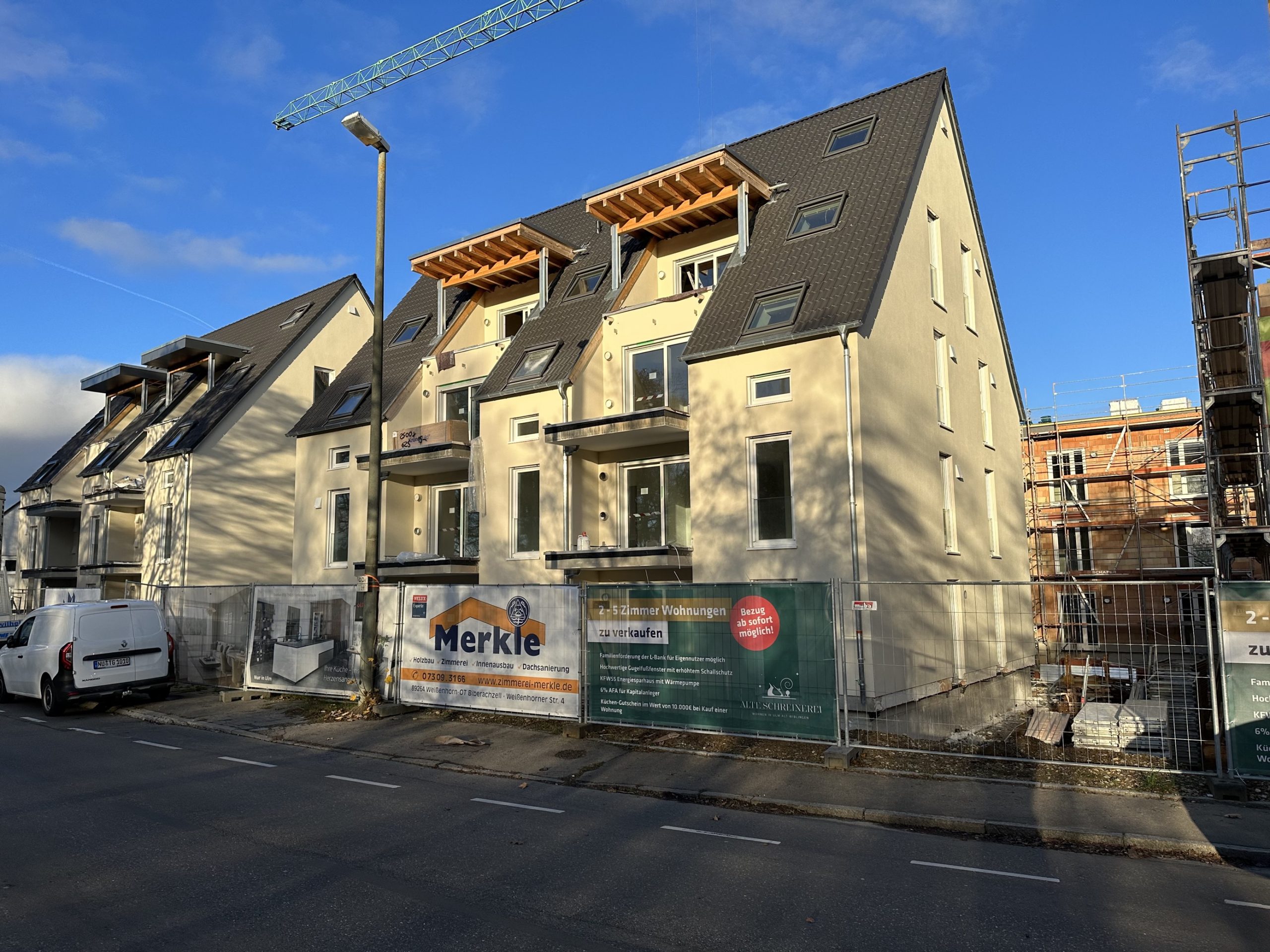Außenansicht des Neubauprojekts Alte Schreinerei - Hirn Immobilien - Ihr Immobilienmakler für Ulm