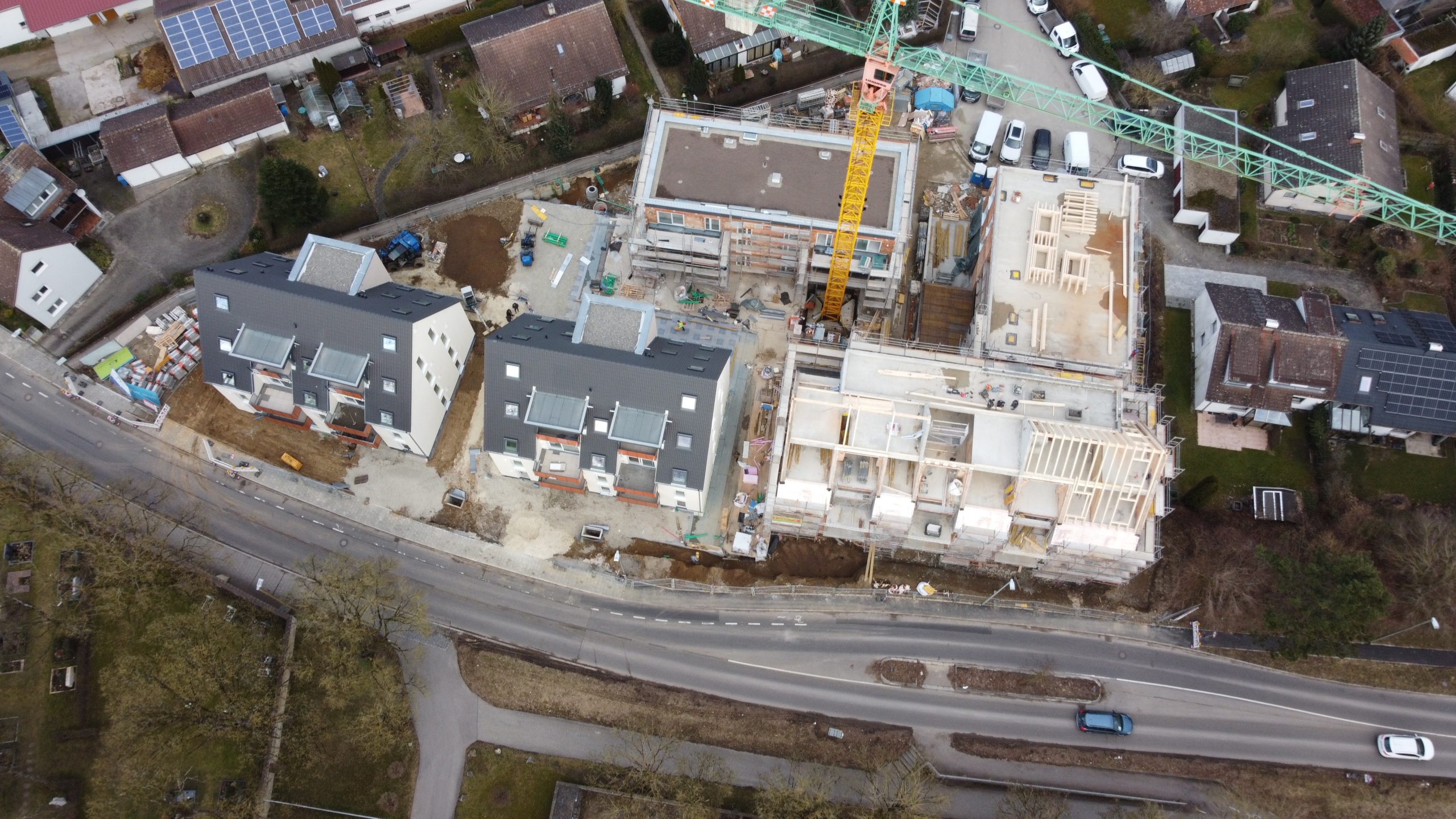 Luftansicht auf das Neubauprojekt Alte Schreinerei