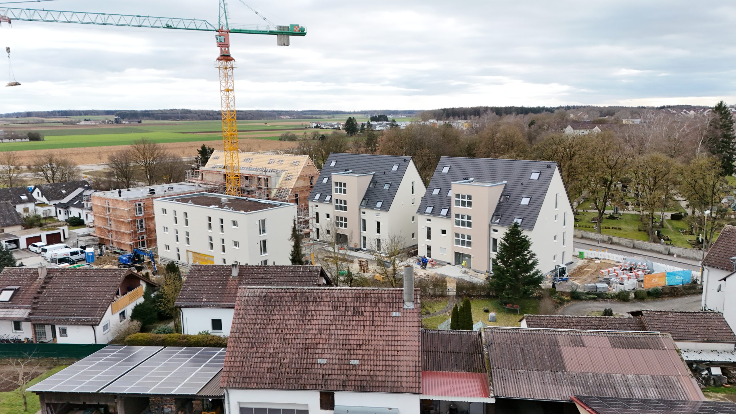 Luftansicht auf das Neubauprojekt Alte Schreinerei