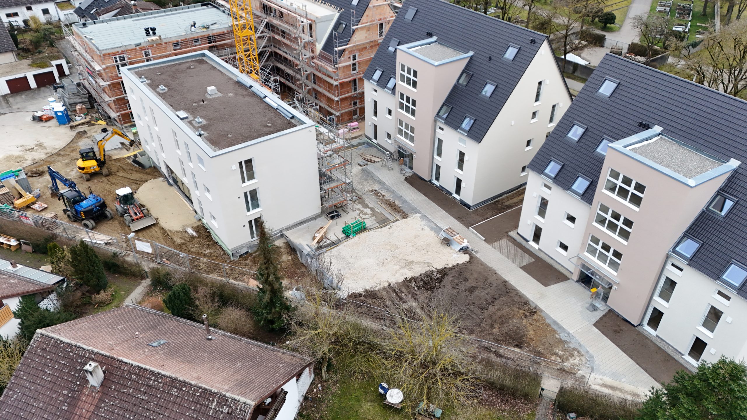Luftansicht auf das Neubauprojekt Alte Schreinerei