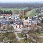 Luftansicht auf das Neubauprojekt Alte Schreinerei