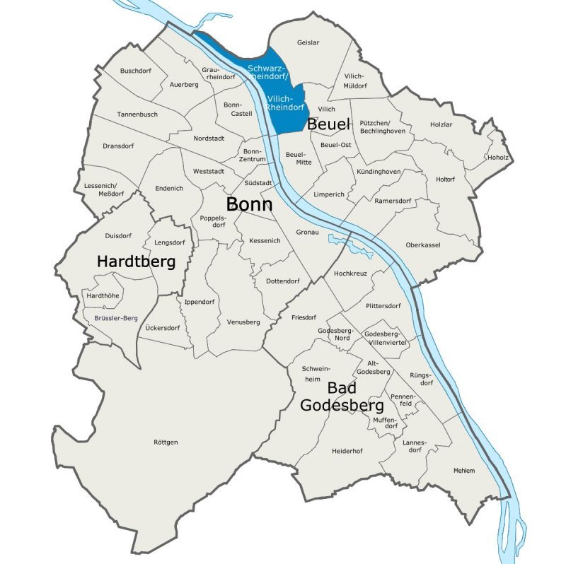 Karte Bonn Villich Rheindorf