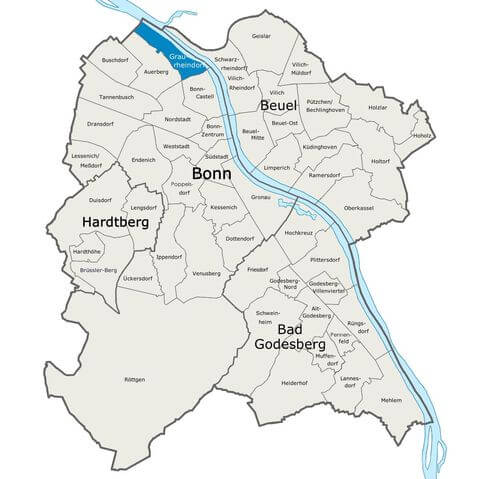 Karte Bonn Graurheindorf