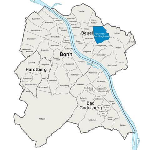 Karte Bonn Pützchen Bechlinghoven