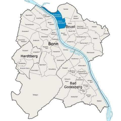 Karte Bonn Schwarzrheindorf