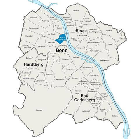 Karte Bonn Zentrum