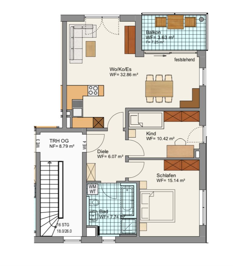 Immobilienangebot - Teublitz / Katzdorf - Alle - WE4 | Neubau. Traumhafte 3-Zimmer-Wohnung mit Balkon in Teublitz.