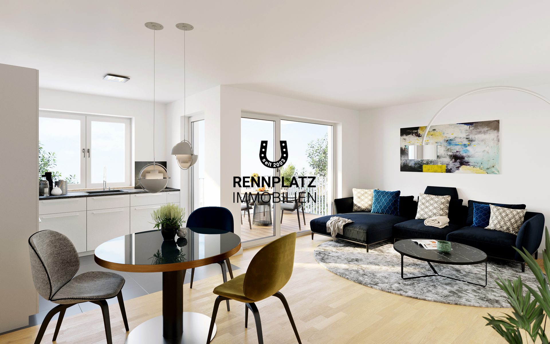 Immobilienangebot - Regensburg - Alle - BK2-10 | Neubau. Offene 3-Zimmer-Wohnung mit Terrasse und privatem Gartenanteil.