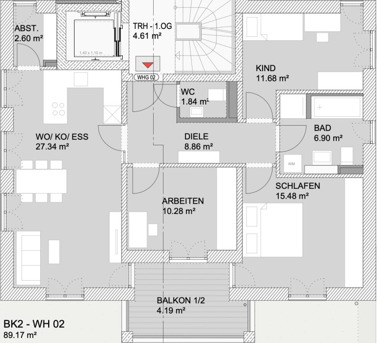 Immobilienangebot - Regensburg - Alle - BK2-11 | Neubau. Moderne 4-Zimmer-Wohnung mit Süd-Balkon in Regensburg-West.