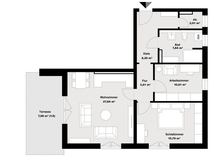 Immobilienangebot - Regensburg / Reinhausen - Alle - WE14 | Erstbezug: Helle 3-Zimmer-Wohnung mit Süd-Balkon in Regensburg-Reinhausen.