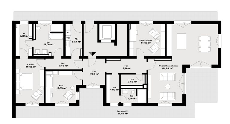 Immobilienangebot - Regensburg / Reinhausen - Alle - WE23 | Exklusive 4-Zimmer-Penthousewohnung mit mehreren Dachterrassen in Regensburg-Nord.