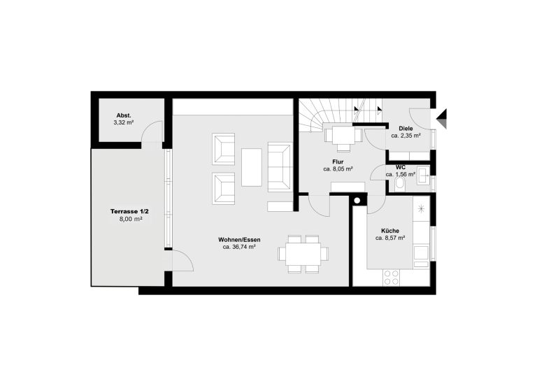Immobilienangebot - Regensburg - Alle - Energetisch ertüchtigtes Reihenhaus mit Potential und großem Grundstück im Westen. Frei ab 01.07.