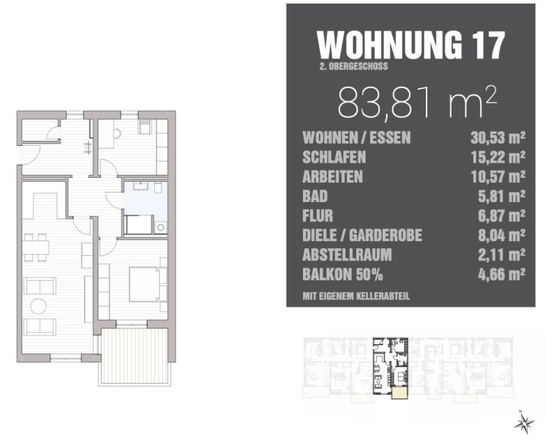 Immobilienangebot - Regensburg / Reinhausen - Alle - WE17| Neubau: Hochwertige 3-Zimmer-Wohnung mit Balkon in Regensburg-Reinhausen.