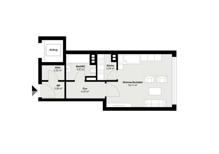 Immobilienangebot - Regensburg - Alle - 1,5-Zimmer-Wohnung mit Sanierungsbedarf im Regensburger Westen. Sofort verfügbar.