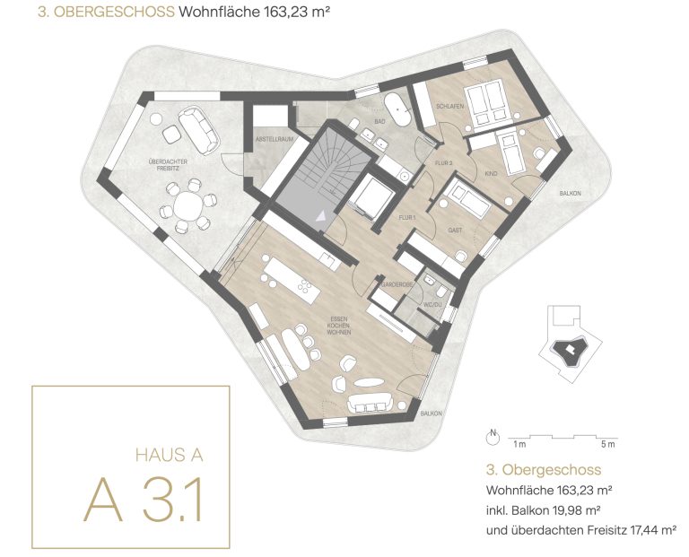 Immobilienangebot - Regensburg - Alle - A3.1 | Neubau: Exklusives Penthouse mit riesiger Dachterrasse im Inneren Osten.