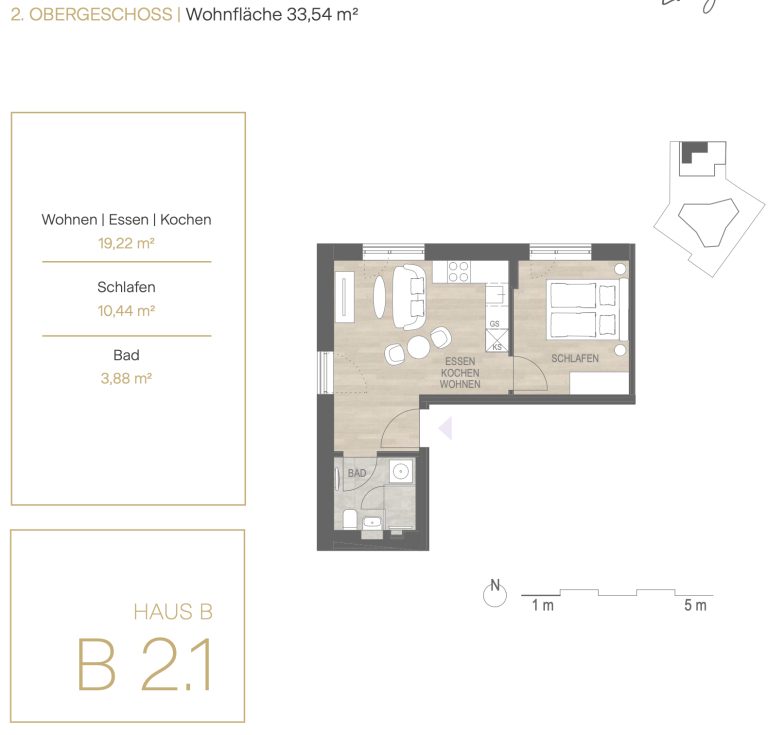 Immobilienangebot - Regensburg - Alle - B2.1 | Neubau: Helle 2-Zimmer-Wohnung in Regensburg - Innerer Osten.