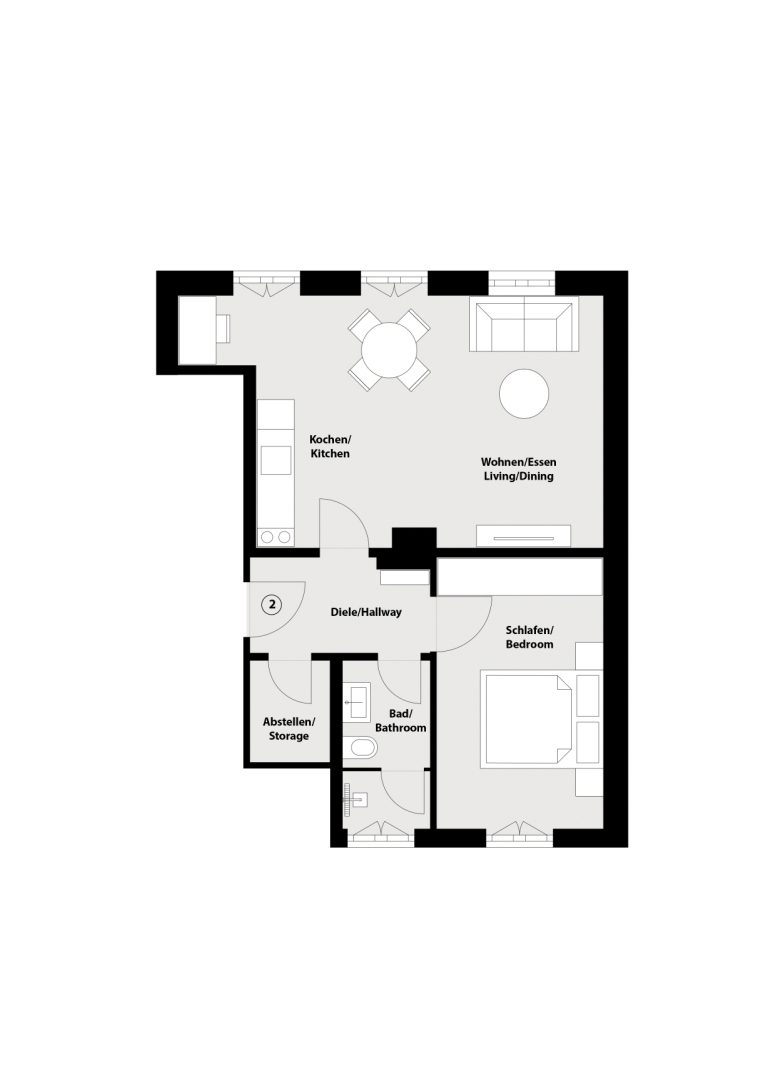Immobilienangebot - Regensburg - Alle - WE2 | Luxus-möblierte 2-Zimmer-Wohnung in der Altstadt. - Ab 1 Monat zu mieten. Vermietet.