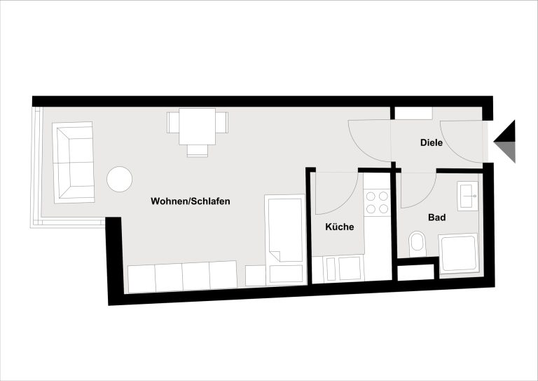 Immobilienangebot - Regensburg - Alle - Helles Apartment mit EBK und TG-Stellplatz direkt am Rennplatz. Frei ab 01.07.