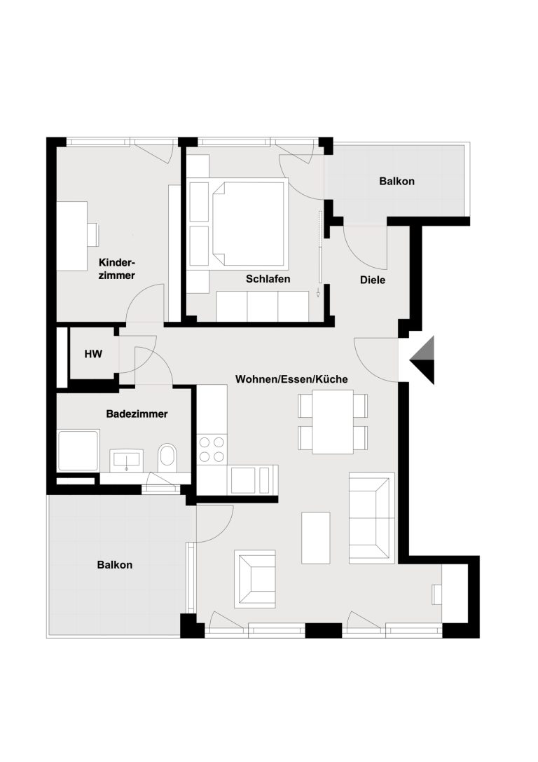 Immobilienangebot - Regensburg - Alle - WE113 | Helle 3-Zimmer-Wohnung mit zwei Balkone und EBK im Inneren Westen. Frei ab 01.08.