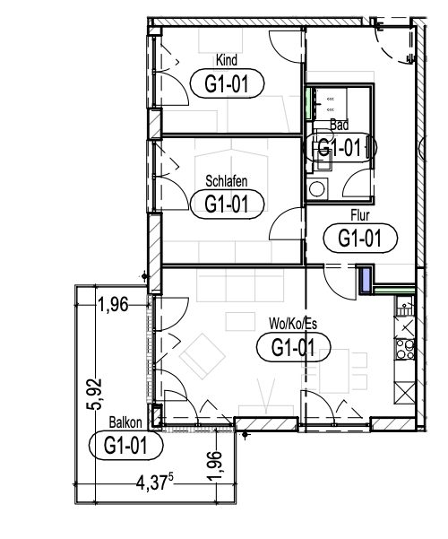 Immobilienangebot - Regensburg - Alle - G1-01 | Neuwertige 3-Zimmer-Wohnung mit Süd-West-Balkon im Candis-Areal. Frei ab 01.09.